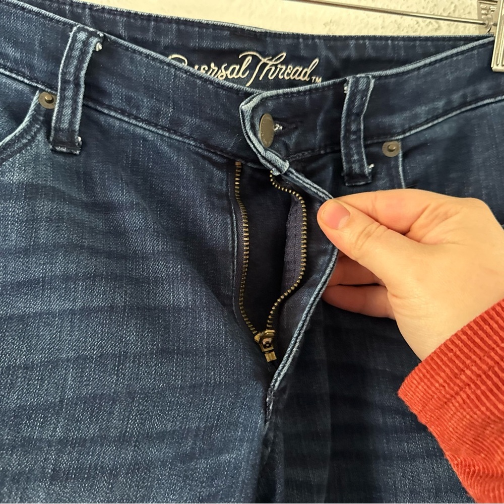 Dark Academia Indie Sleaze Mid Rise Dark Wash Skinny Jeans Size 8 Minimalist - Picture 14 of 16